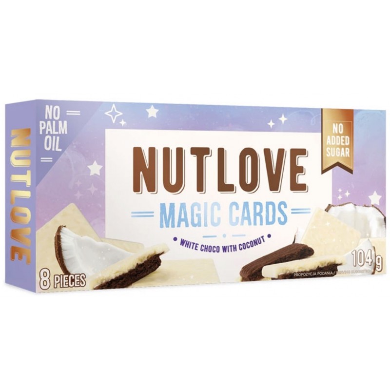 AllNutrition Nutlove Magic Cards 104 g - Valge šokolaad kookospähkliga